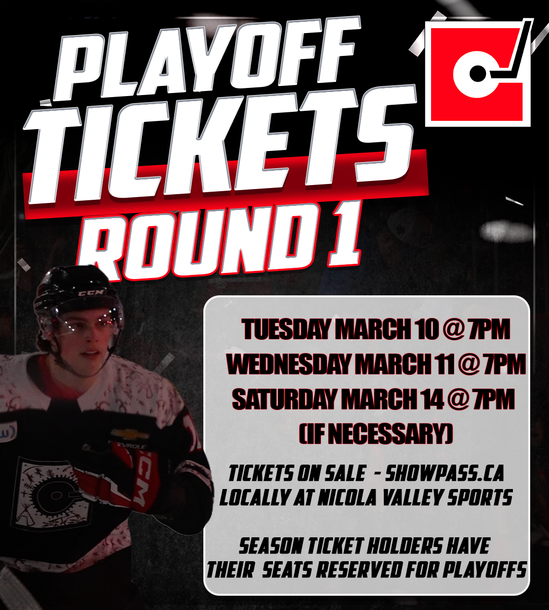 Playoff Tickets On Sale for Round 1 in Merritt